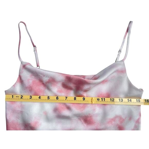 Willow Tie Dye Cowl Neck Silk Like Cami Julia Top in Blush & White - Size XS - Picture 5 of 9